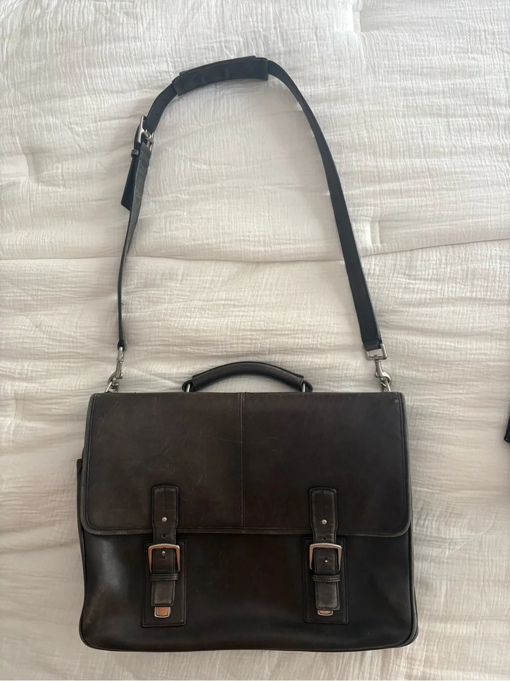 Vintage Coach Leather Briefcase Messenger Bag No. 6455 Dark Brown